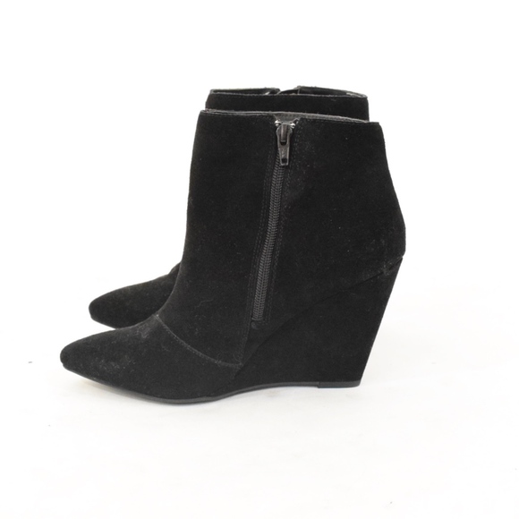 Seychelles Shoes - Seychelles Black Suede Pointy Toe Wedge Boots